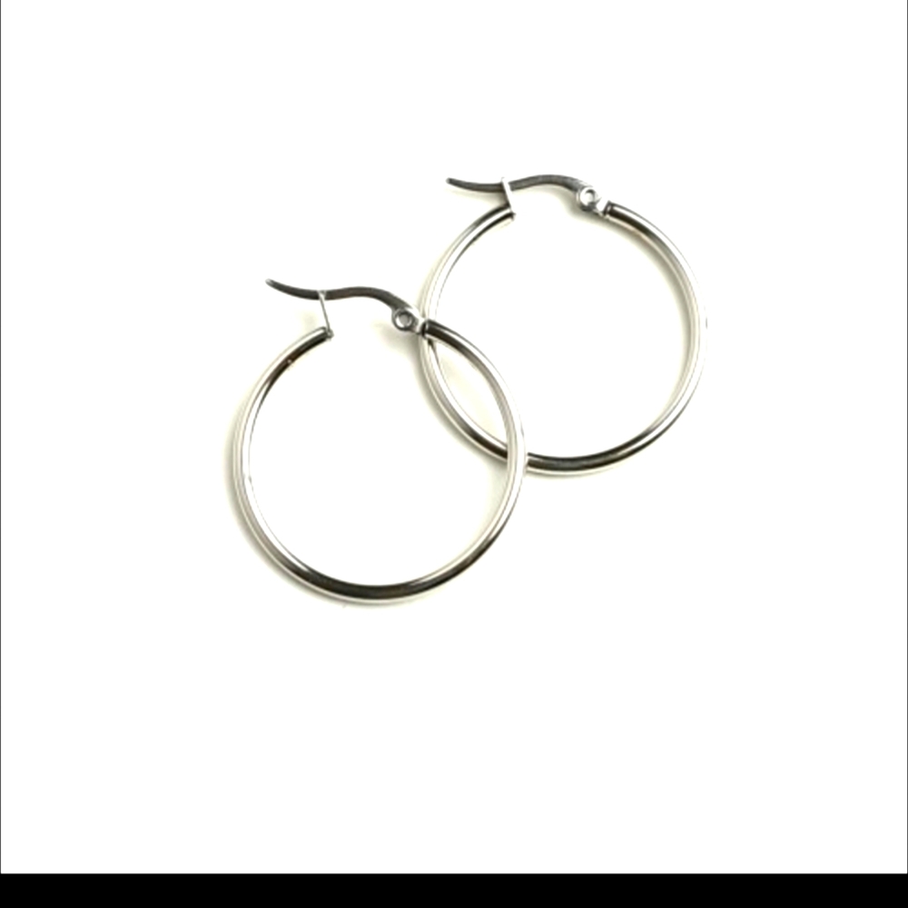 Silver Hoops - Picture 5 of 6